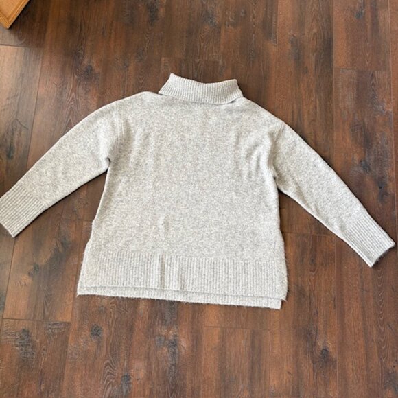 Gibson & Latimer Womens Wool Blend Ribbed Turtleneck Heather Gray Sweater-NWT-L - Picture 2 of 12